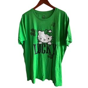 Hello Kitty Lucky Clover Green T-Shirt ~ size XXL NWT